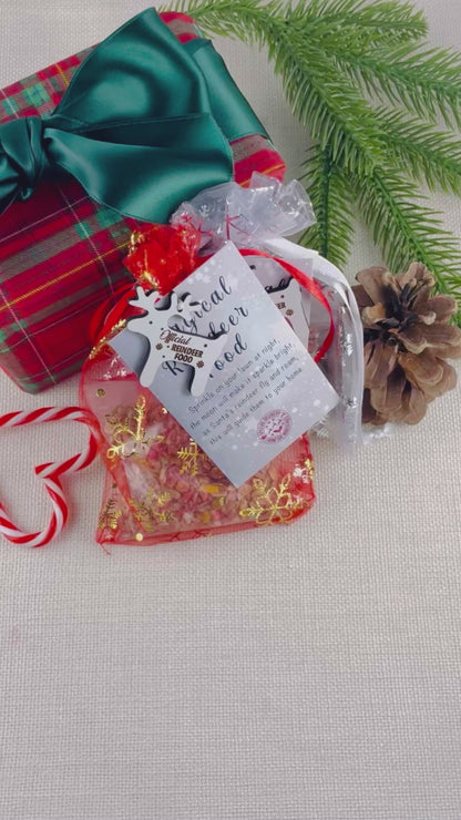 Official Reindeer Food - Bag, Food & Charm - Father Christmas Eve Box Stocking Filler Kids Tradition - Wildlife Friendly Bird Seed