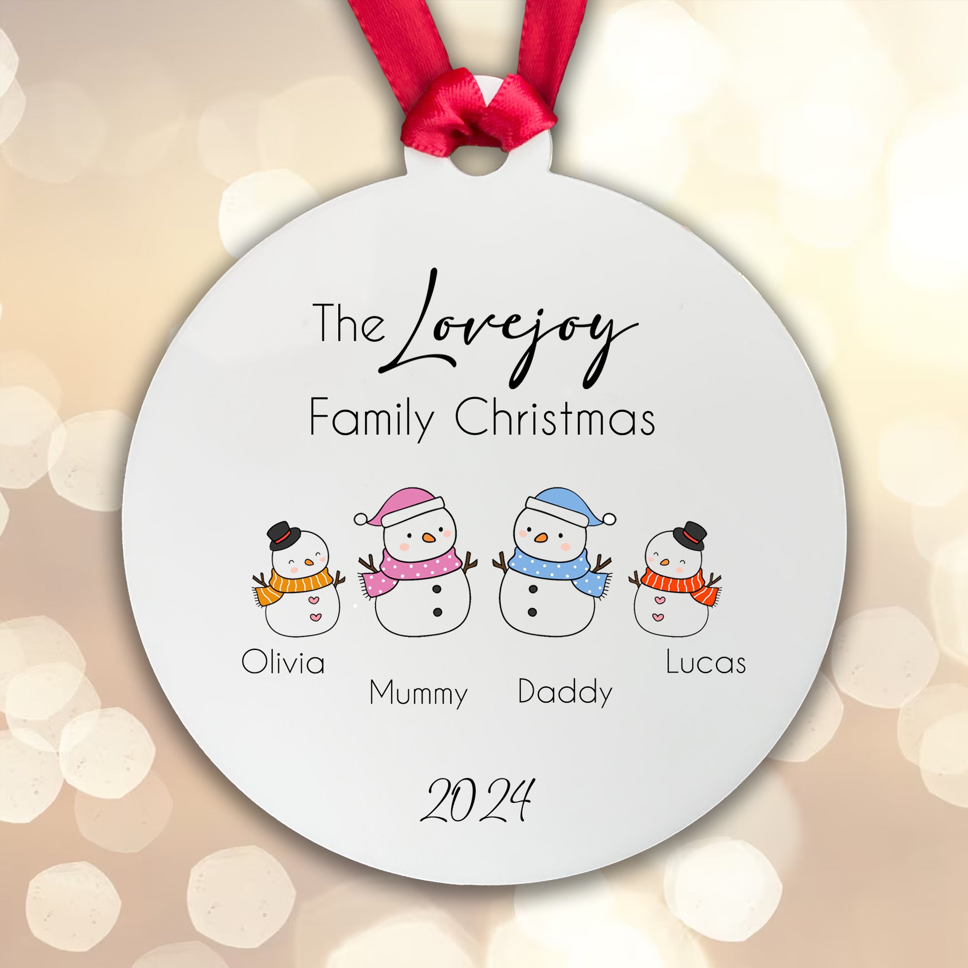 SURNAME Family Christmas Bauble Whole Family Tree Decoration