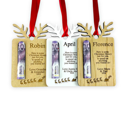 Personalised Money Bauble - Gift for Children - Christmas Gift - Money Card 