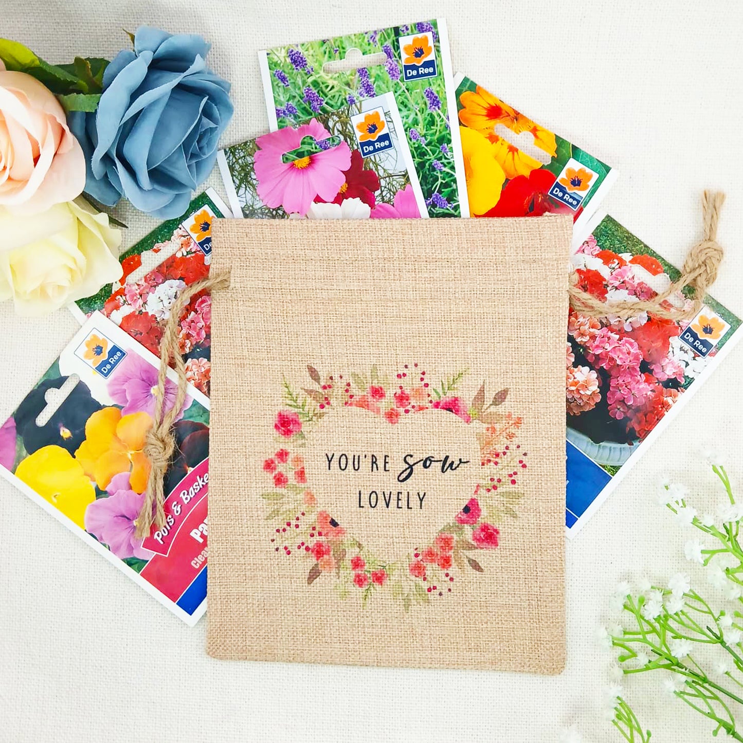 Flower Seed Bag You’re Sow Lovely – Gardening Gift for Birthday, Valentine’s or Mother’s Day