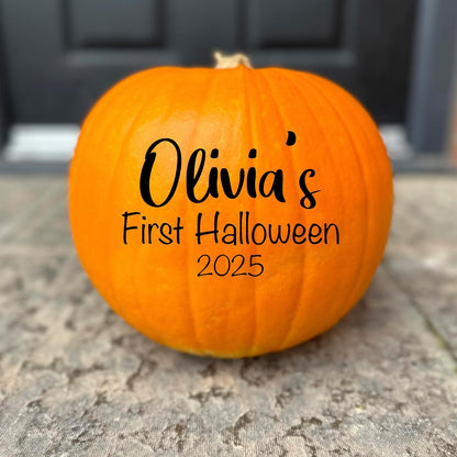Personalised Babies First Halloween Pumpkin Sticker