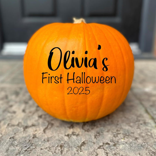 Personalised Babies First Halloween Pumpkin Sticker