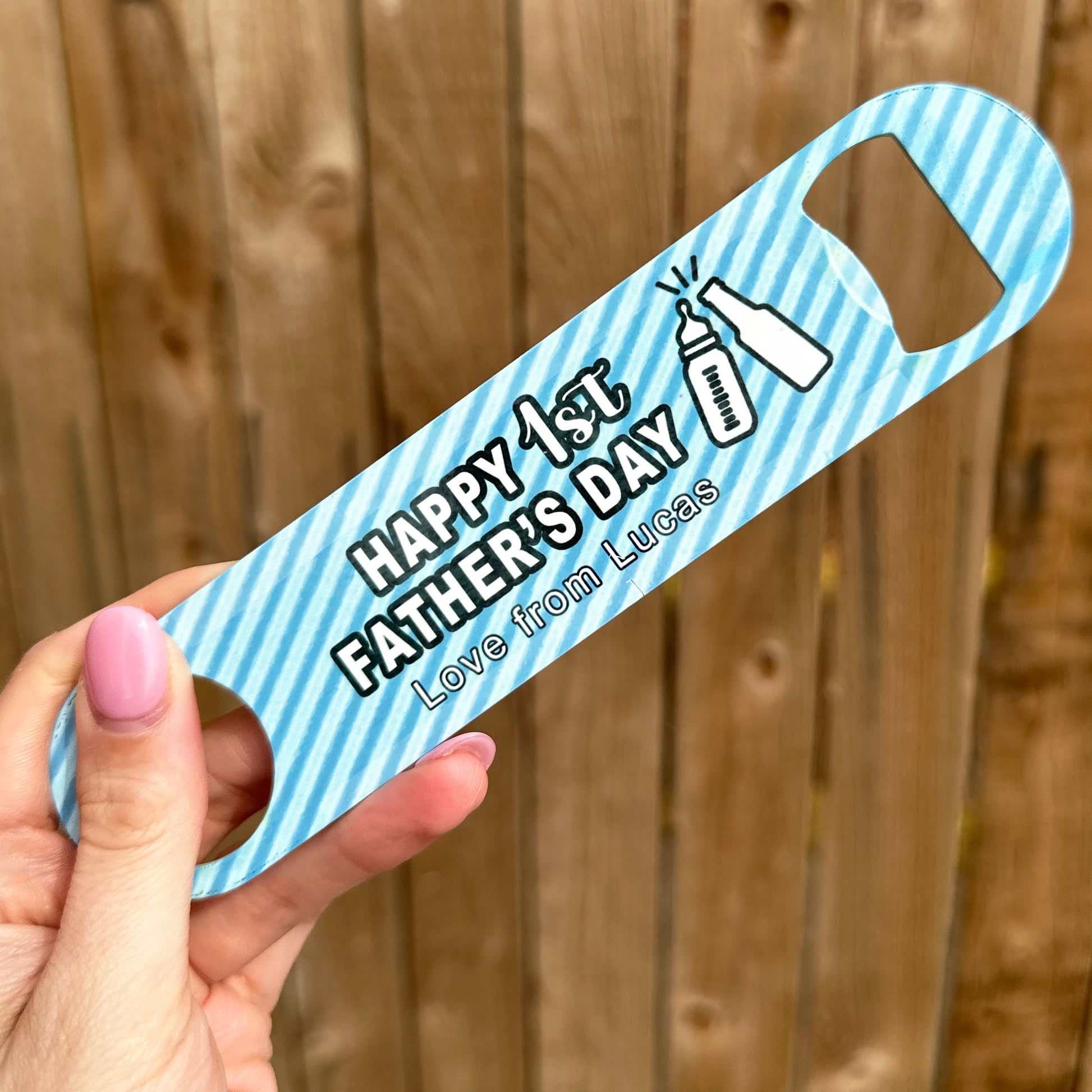 Personalised Bottle Opener - Happy 1st Father's Day Love from Name