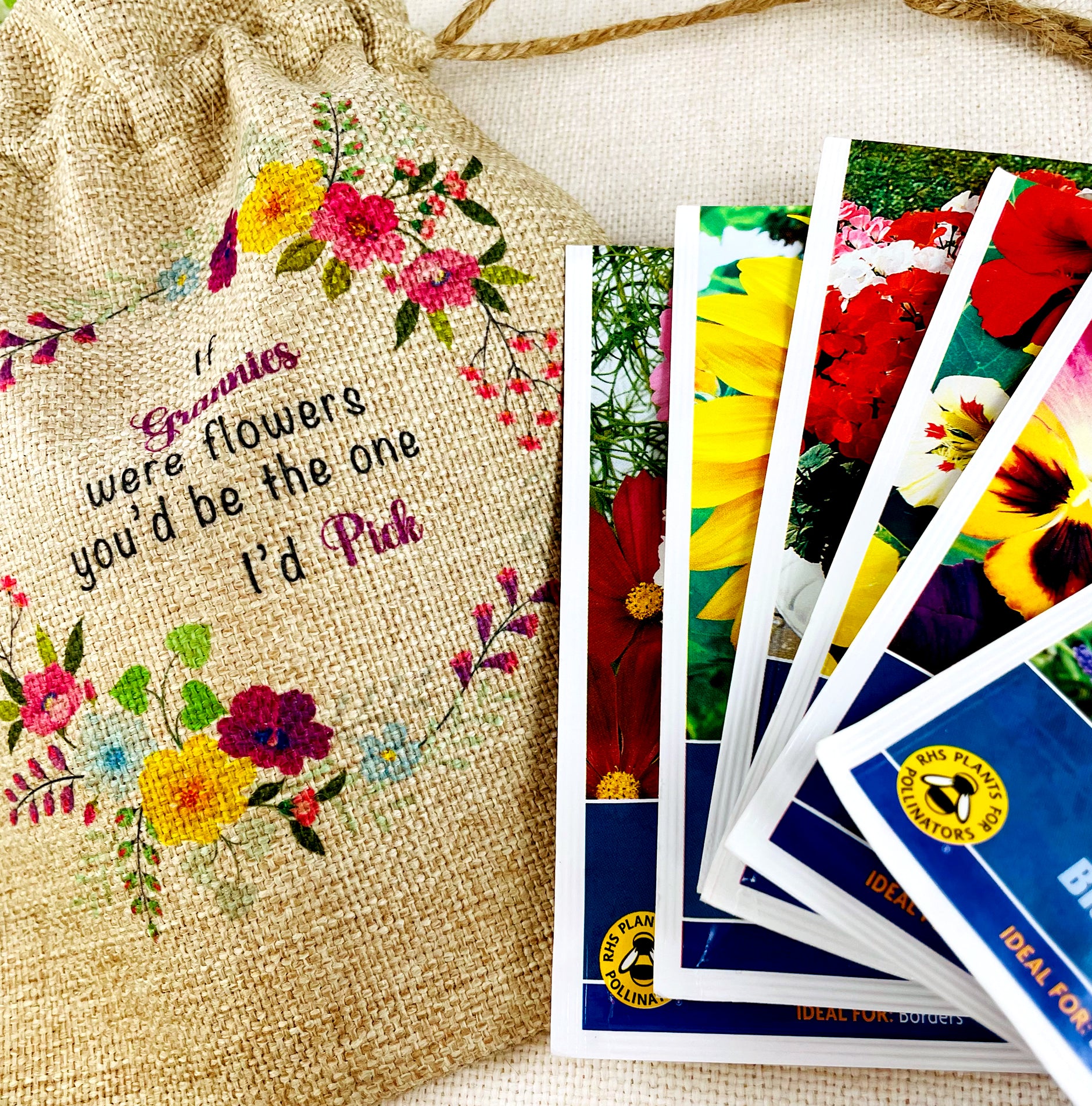 Granny Gift Flower Seed Bag - If Grannies were Flowers You'd be The one I'd Pick - Gardening Gift