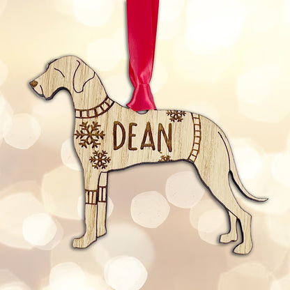 Wooden Dog Bauble JUMPER: Great Dane