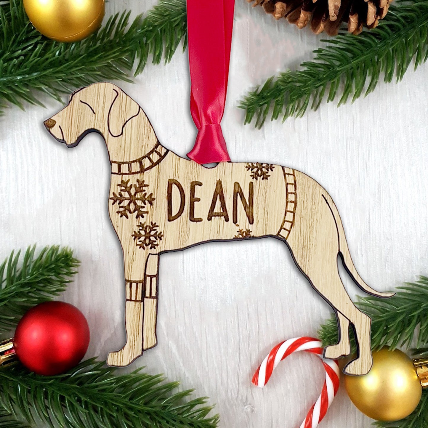 Wooden Dog Bauble JUMPER: Great Dane