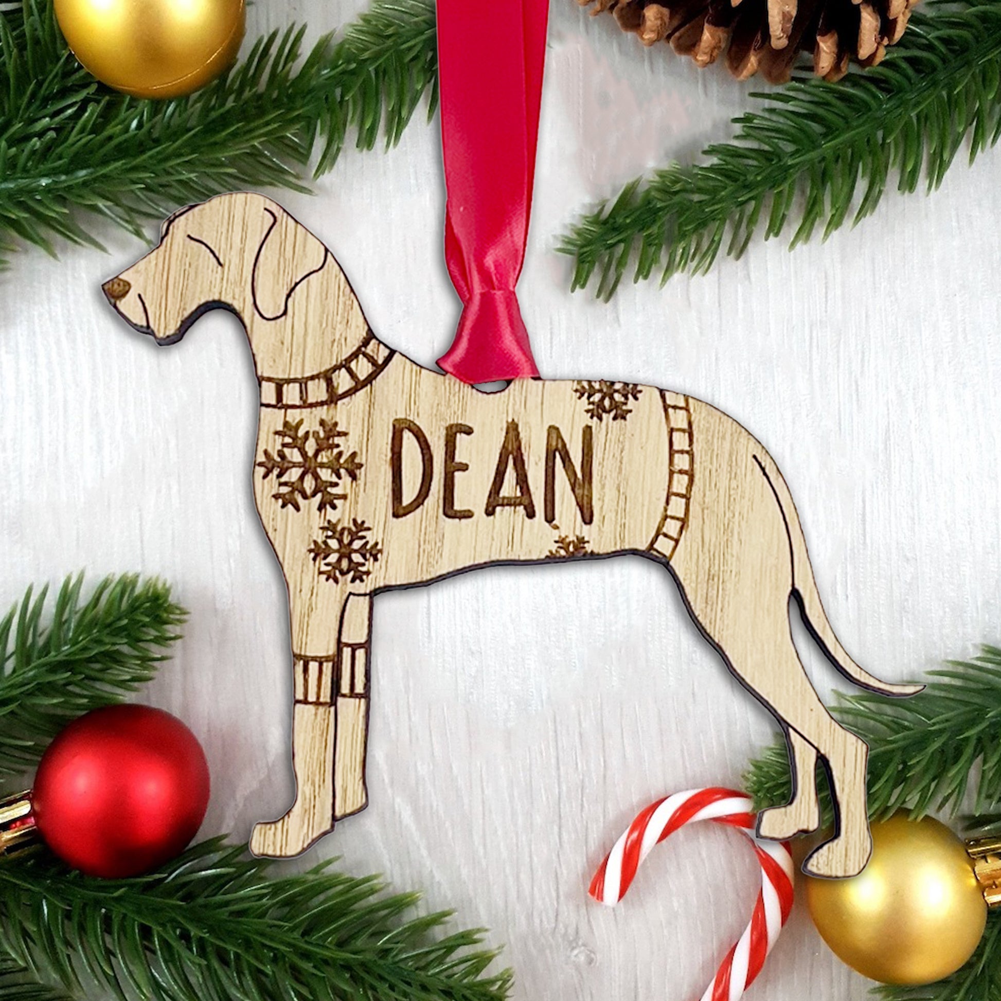 Wooden Dog Bauble JUMPER: Great Dane