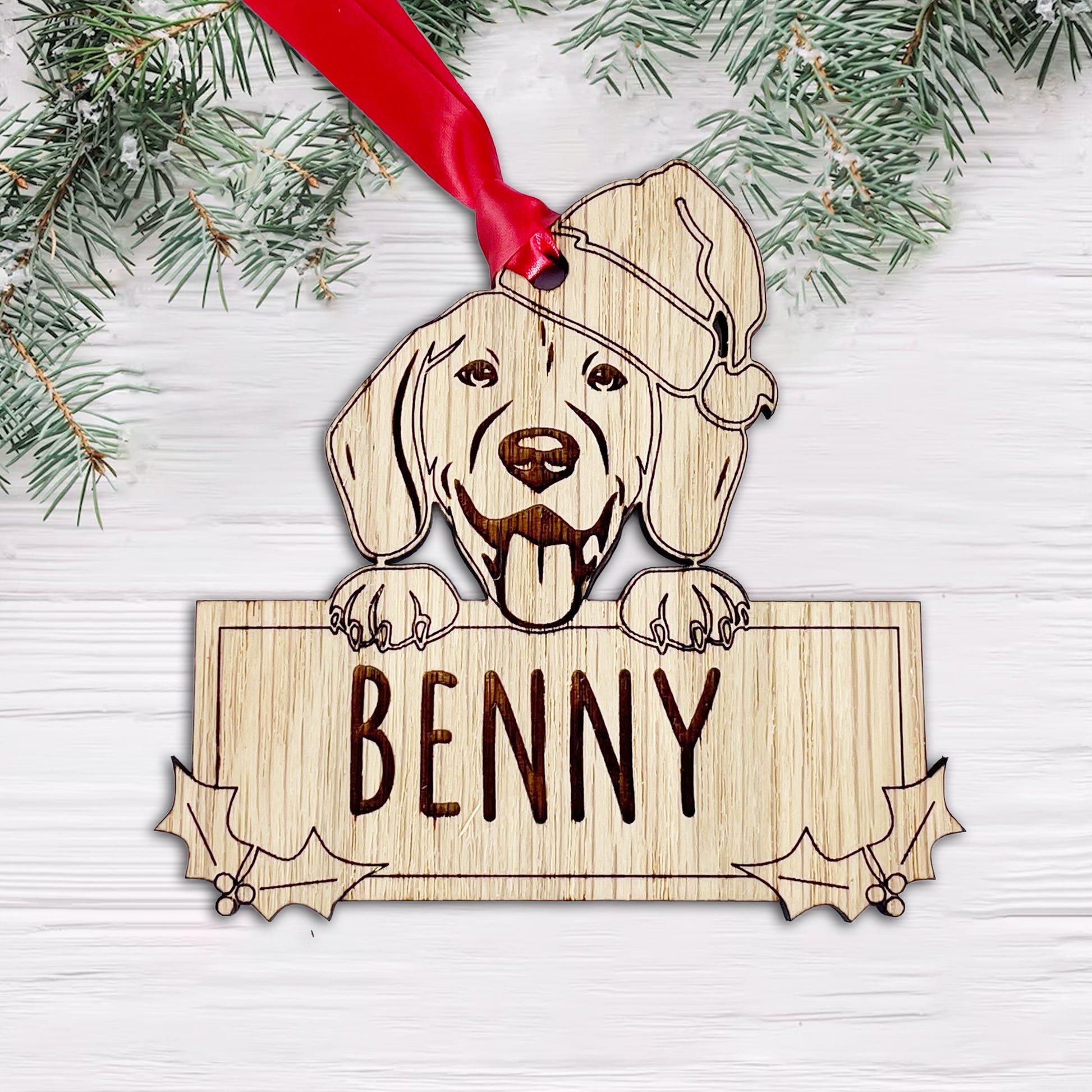 Personalised Beagle Dog Bauble - Peeking Design