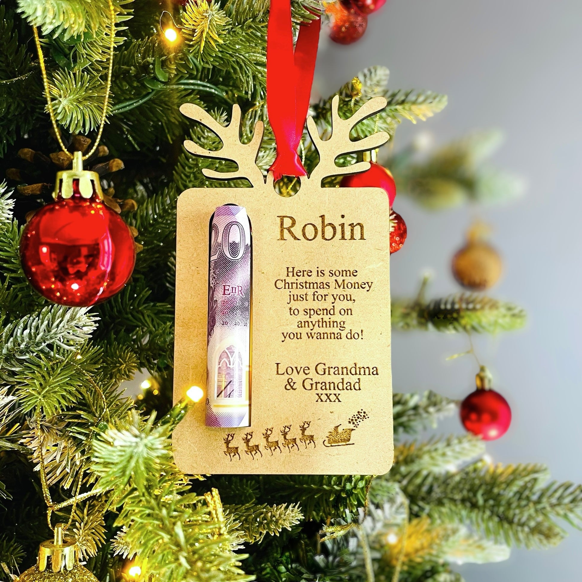 Personalised Money Bauble - Gift for Children - Christmas Gift - Money Card 