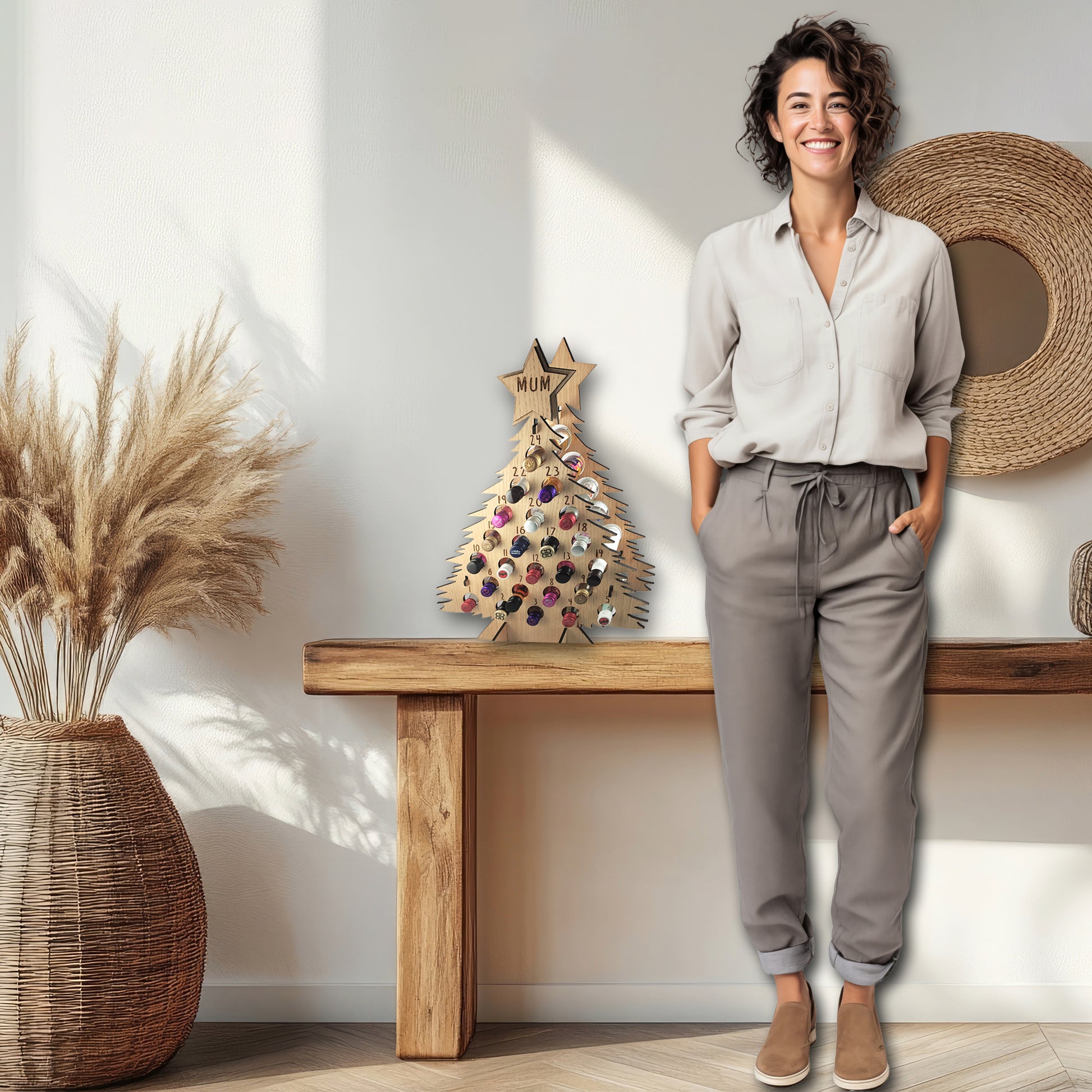 Personalised Advent Calendar Miniature Bottles Christmas Countdown Reusable - Add your Name DIY Make Your Own