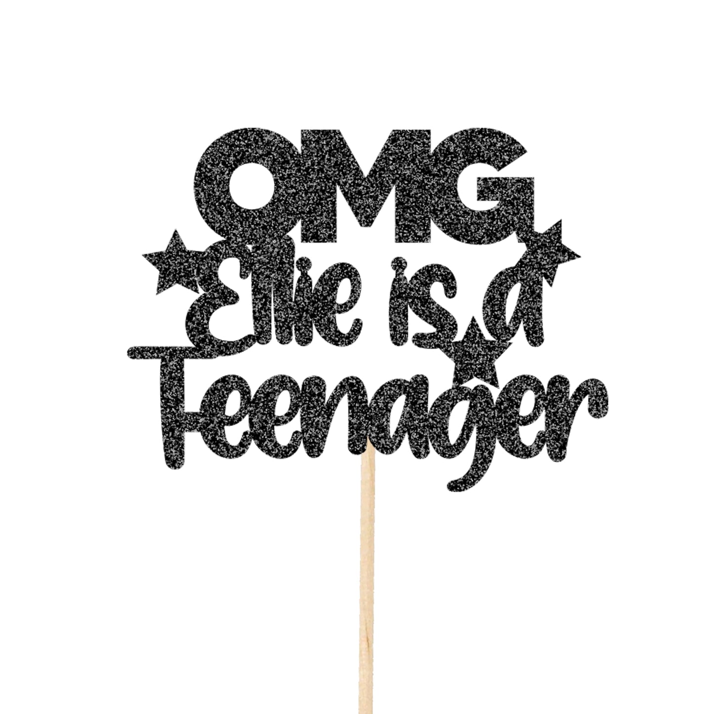 Personalised OMG Teenager Hot Pink Cake Topper Glitter Card Double Digits You're a Teenager 13th 13 Party Decorations
