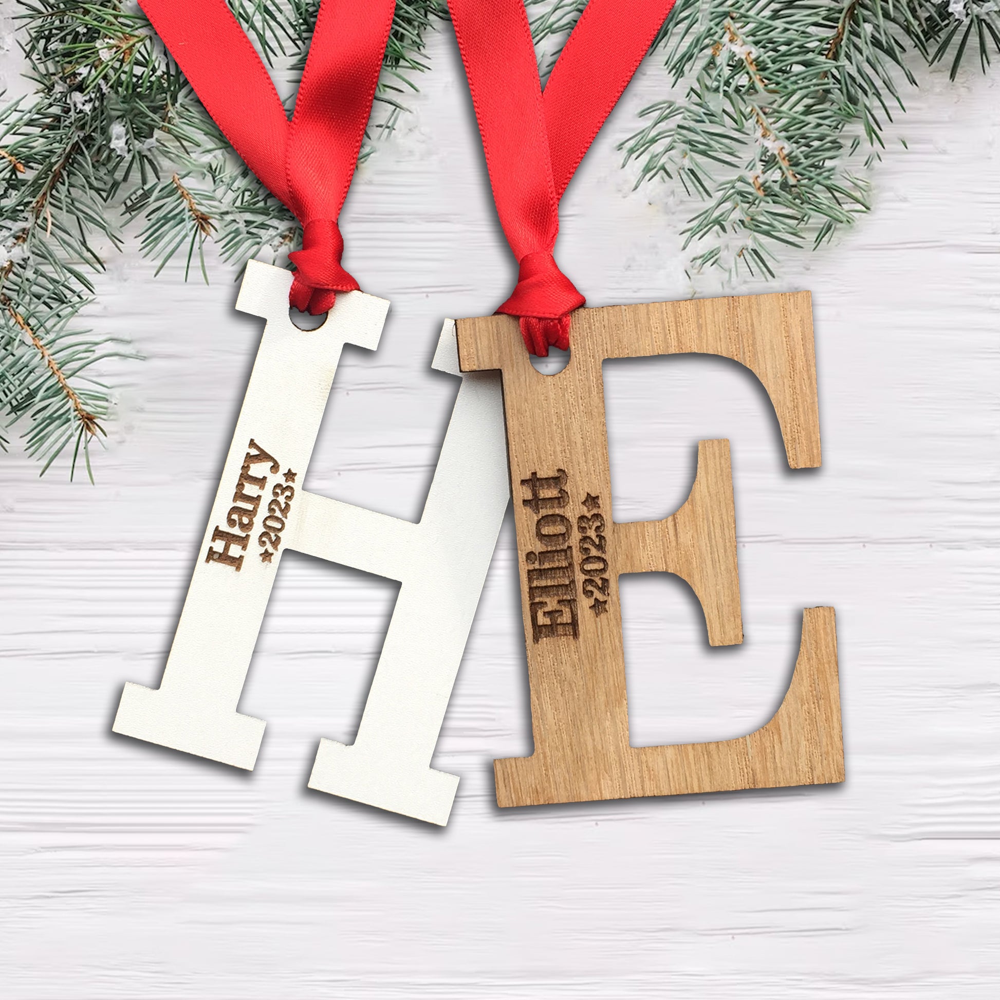 Personalised Name and Year Tree Decoration