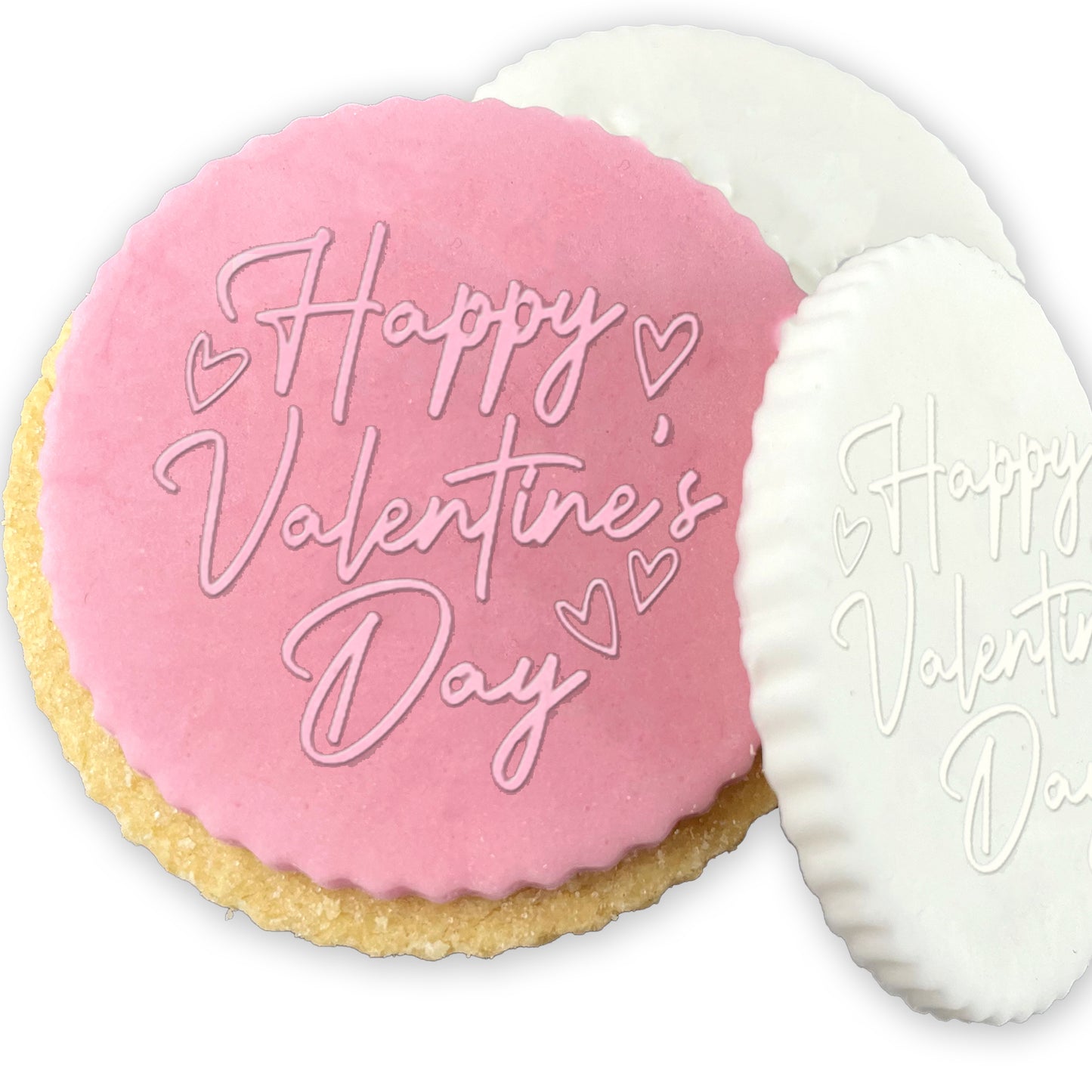 Happy Valentine's Day Icing Embosser Stamp Fondant for Biscuits, Cookies, Cupcake Topper Decorations Stencil for Anniversary Love Heart