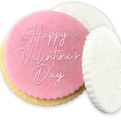 Happy Valentine's Day Icing Embosser Stamp Fondant for Biscuits, Cookies, Cupcake Topper Decorations Stencil for Anniversary Love Heart