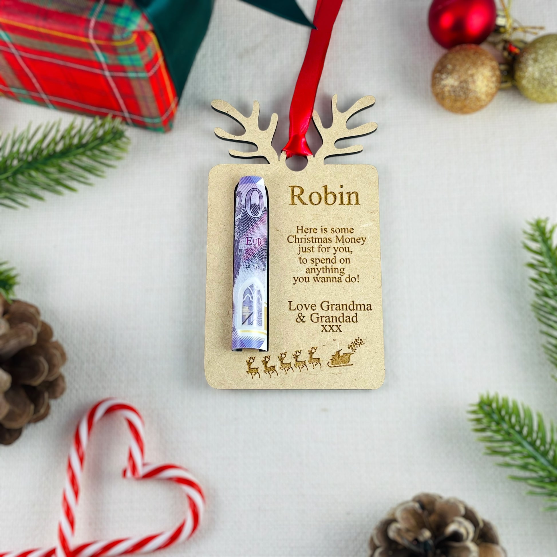 Personalised Money Bauble - Gift for Children - Christmas Gift - Money Card 