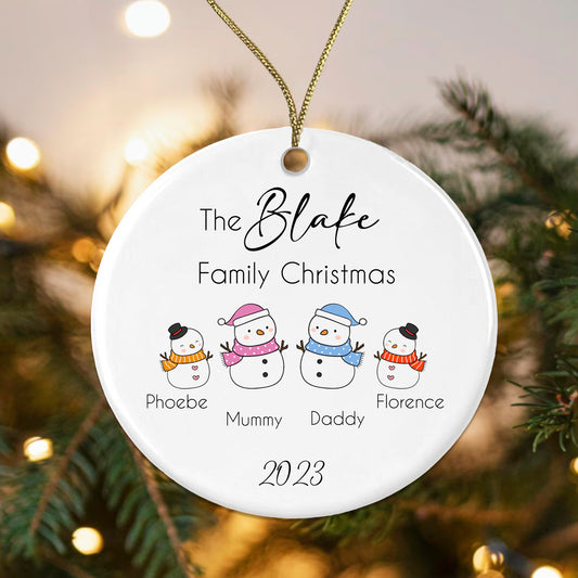 SURNAME Family Christmas Bauble Whole Family Tree Decoration