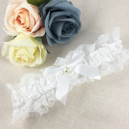Plain Ivory Off White Bridal Garter - Wedding Garter Gift for the Bride to Be - Wedding Ideas Presents Wedding Day Hen Party Engagement