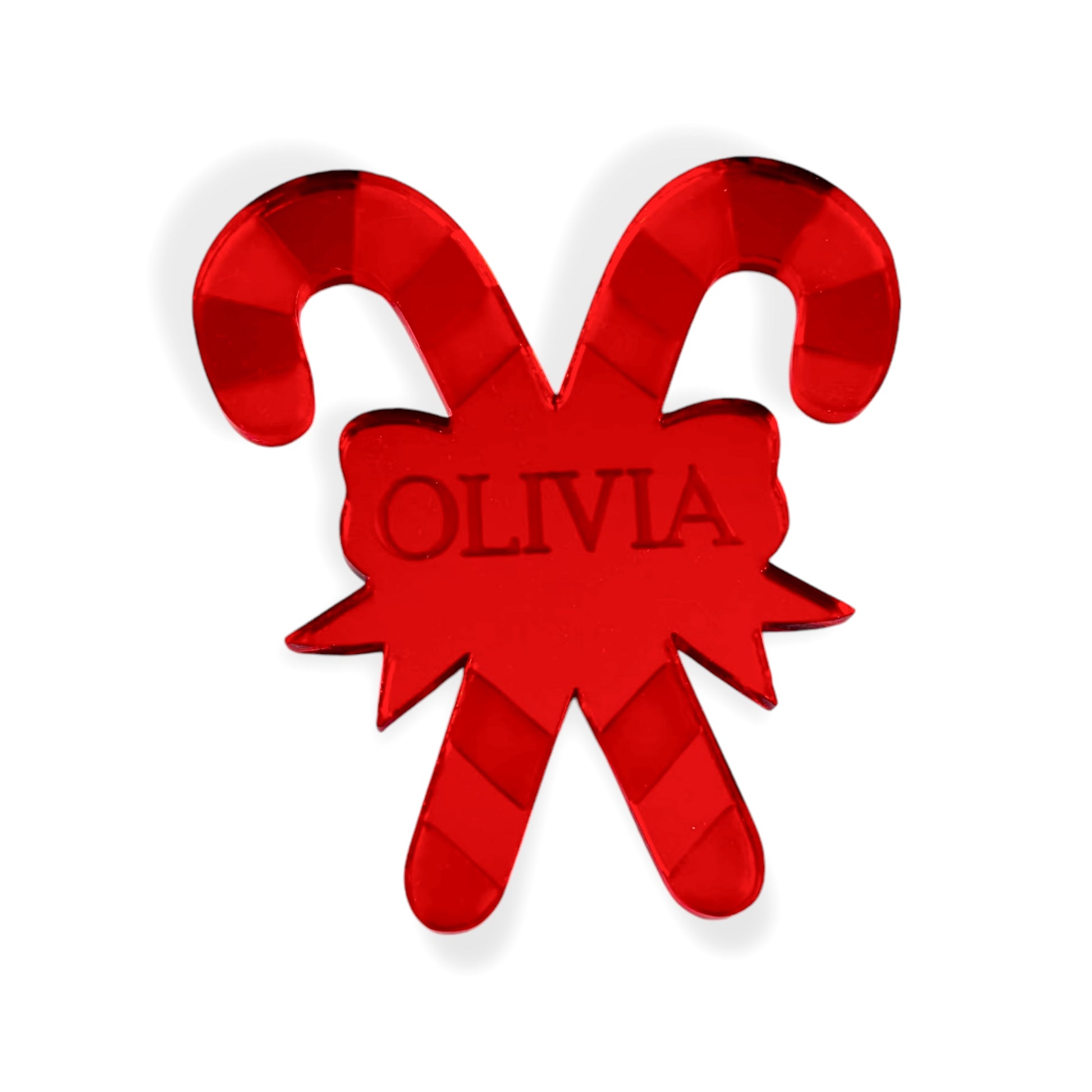 Personalised Candy Cane Place Name Decoration - Add any name!