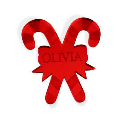 Personalised Candy Cane Place Name Decoration - Add any name!