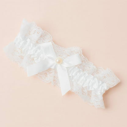 Plain Ivory Off White Bridal Garter - Wedding Garter Gift for the Bride to Be - Wedding Ideas Presents Wedding Day Hen Party Engagement