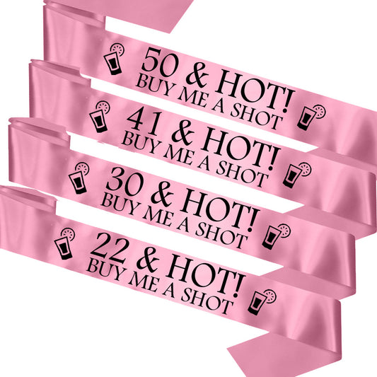 Age & Hot Birthday Sash