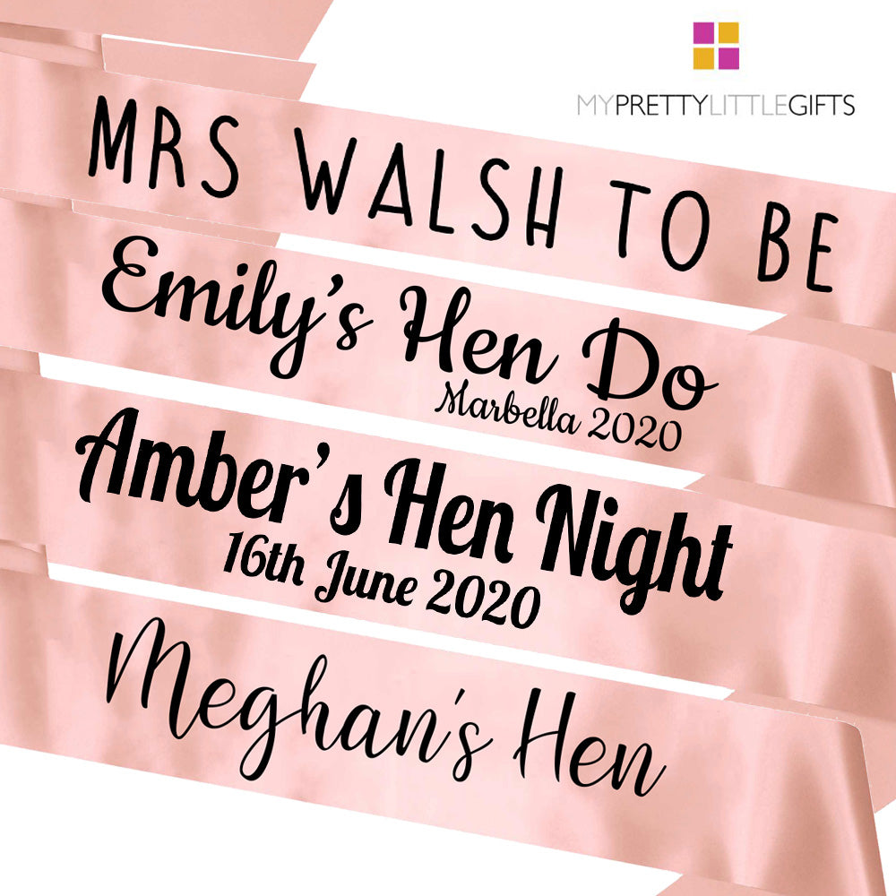 Personalised Rose Gold Sash