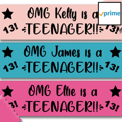 Personalised OMG is a TEENAGER! Banner