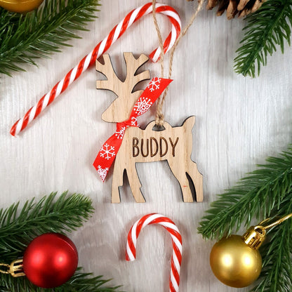 Personalised Reindeer with Scarf Bauble