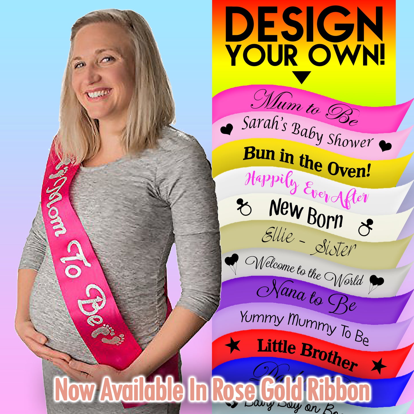 Personalised Baby Shower Sash