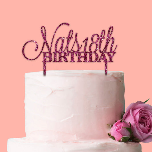 Personalised Name and Age Birthday Cake Topper