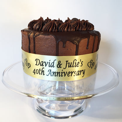 Personalised Cake Ribbon - Names and Year Wedding Anniversary