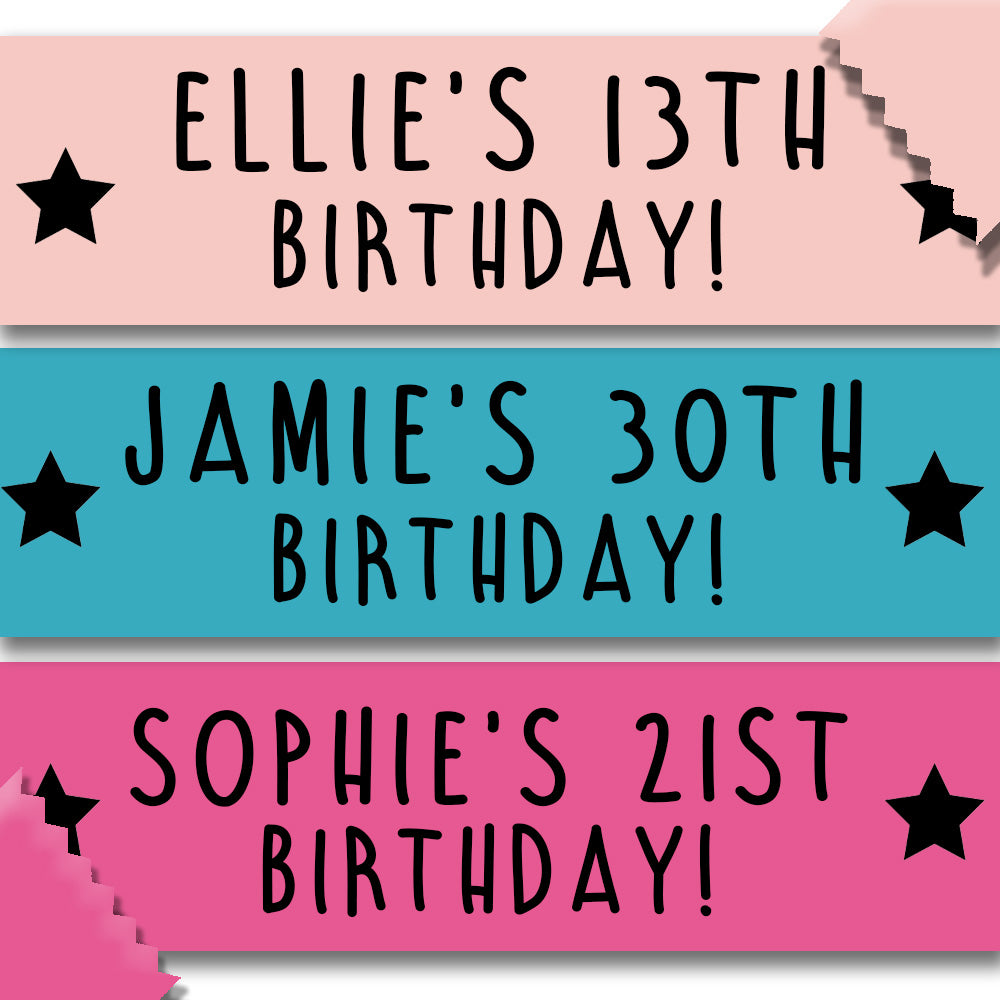 Personalised Name and Age Birthday Banner