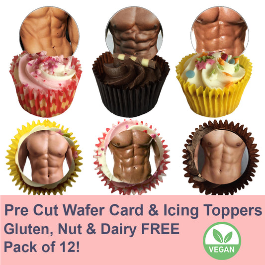 Male Torso Cupcake Toppers