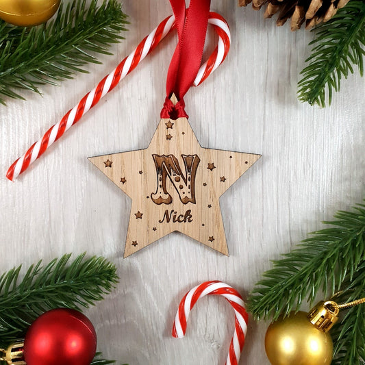 Personalised Star Christmas Tree Decoration