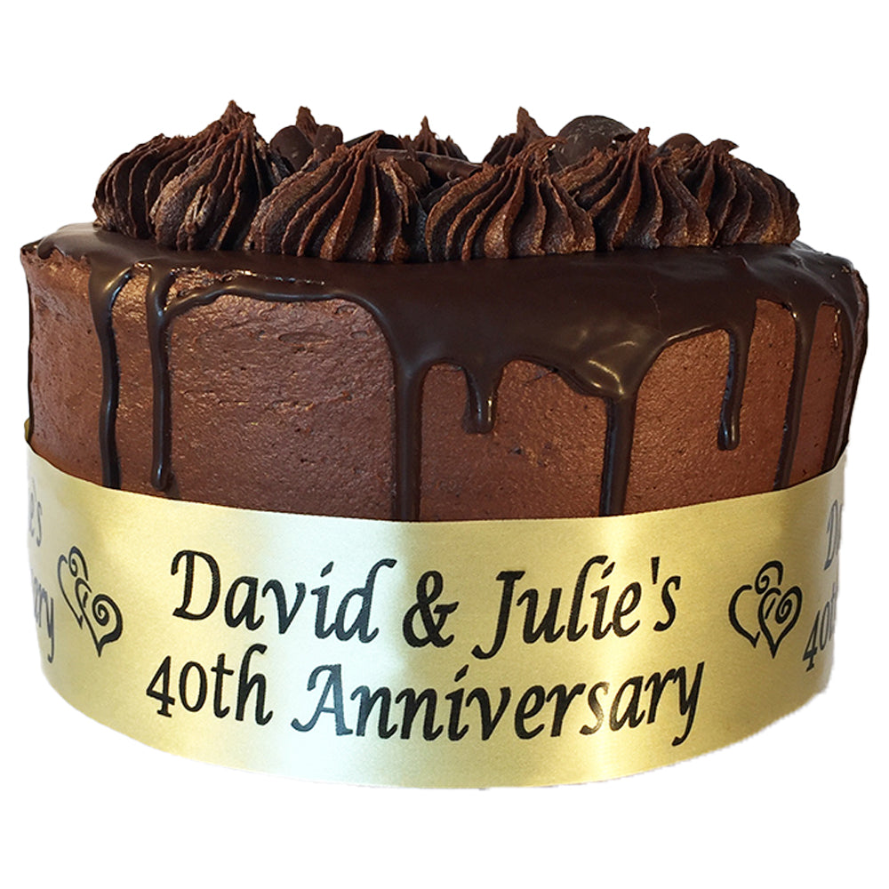 Personalised Cake Ribbon - Names and Year Wedding Anniversary