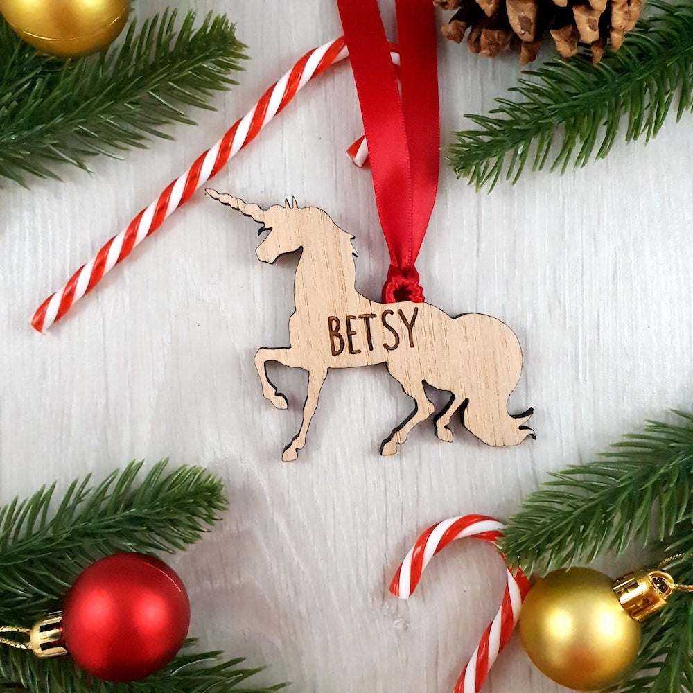 Personalised Unicorn Christmas Tree Decoration