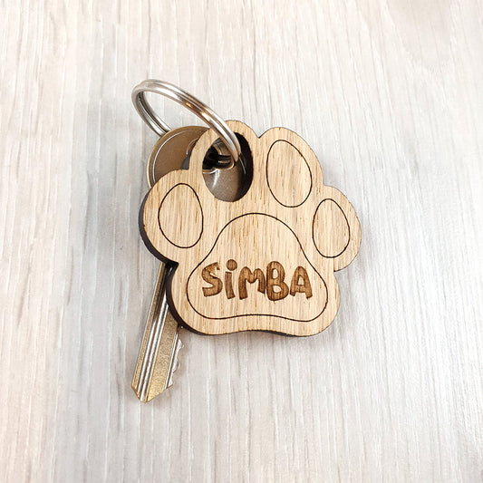 Personalised Pet Paw Print Keyring