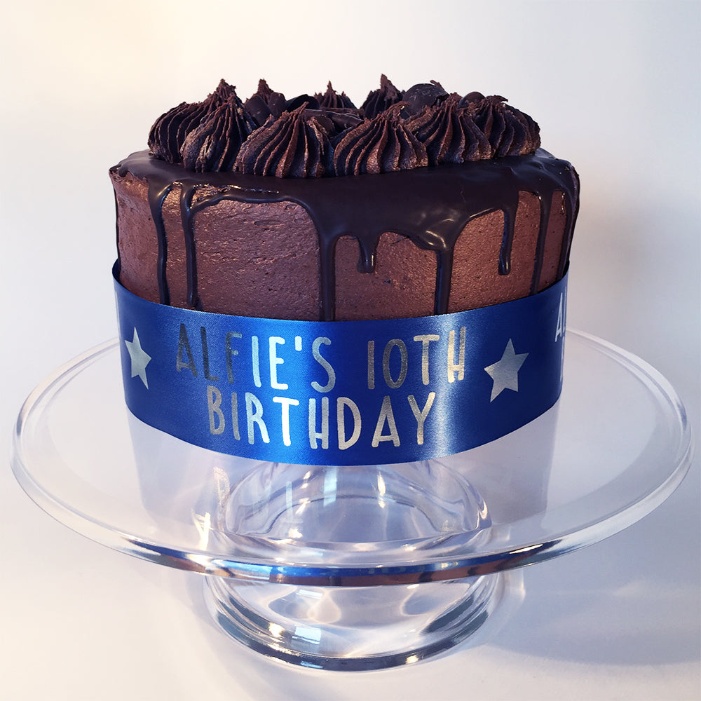 Personalised Cake Ribbon - Name and Age Birthday Stars