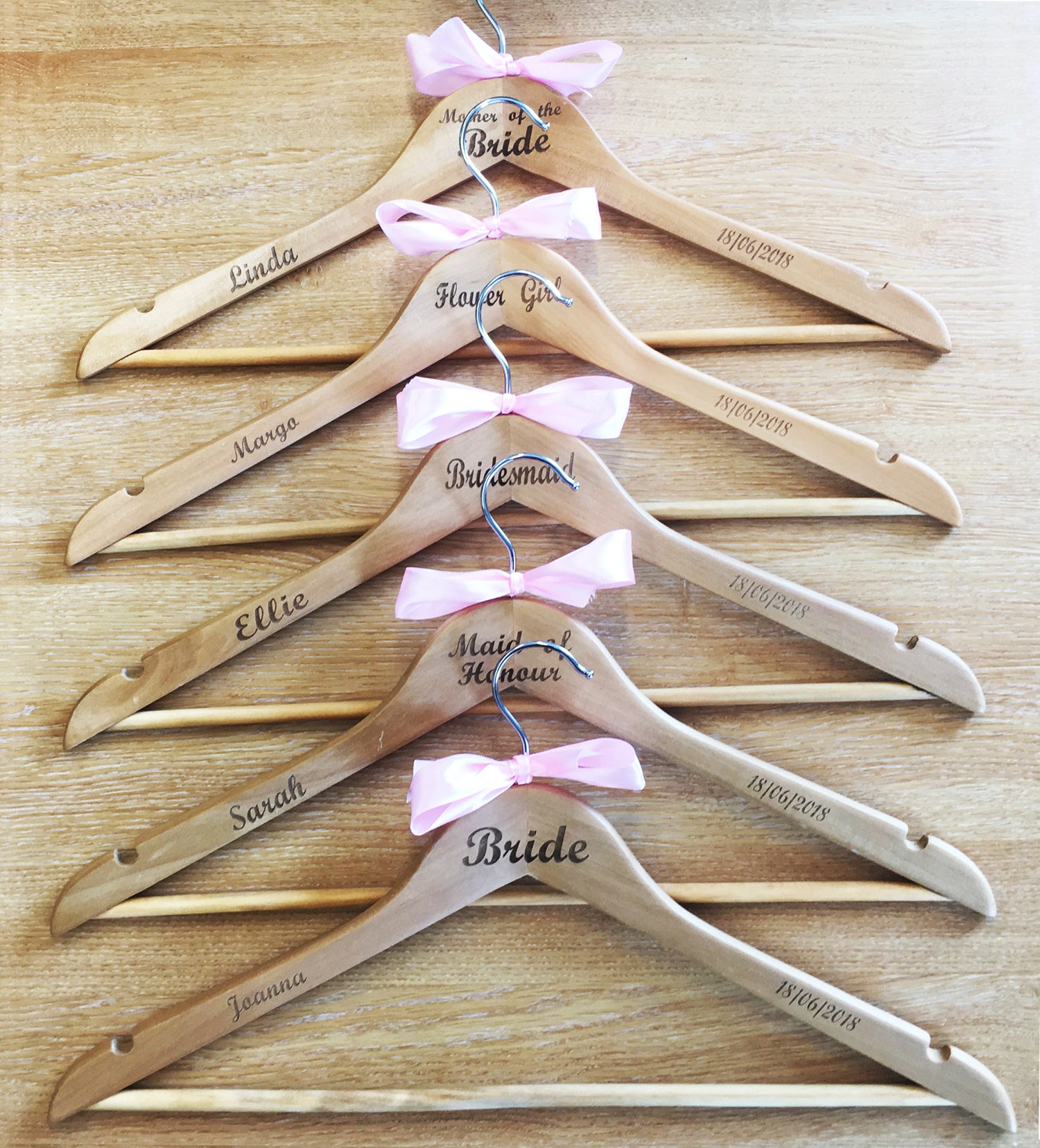Personalised Natural Wooden Hangers