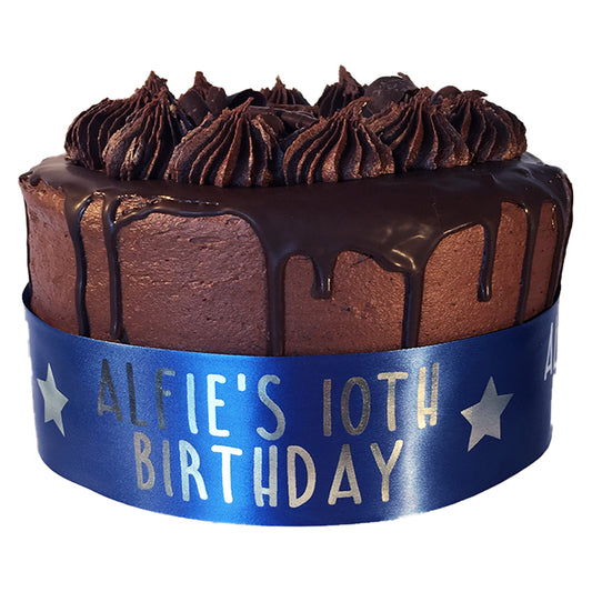 Personalised Cake Ribbon - Name and Age Birthday Stars