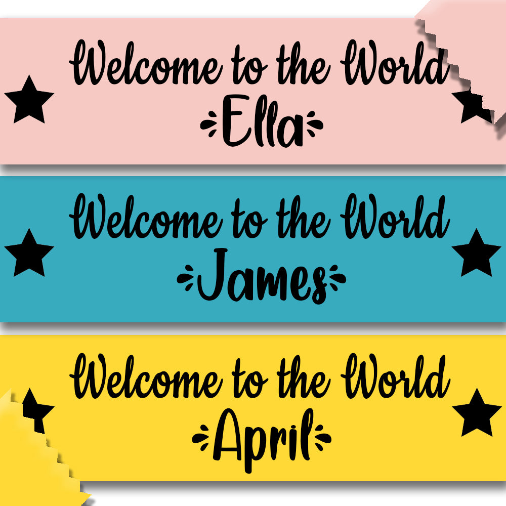 Personalised Welcome to the World Banner