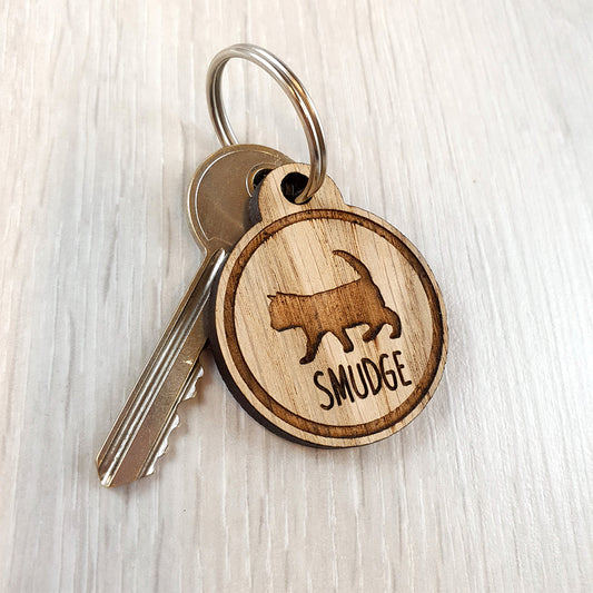 Personalised Cat Breed Keyring - Name