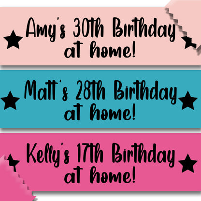 Name's ??th birthday at home! Banner
