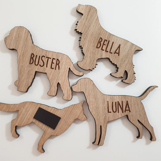 Wooden Dog Fridge Magnet