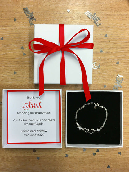 Personalised Thank You Bracelet - Red