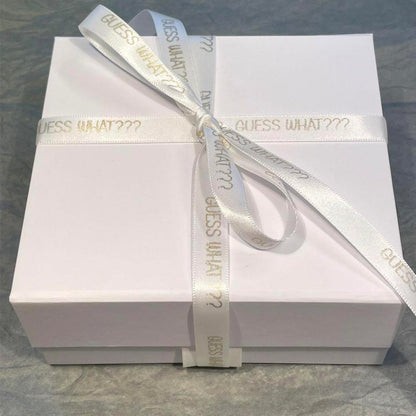 'Guess What' Booties - White & Gift Boxed - "You're Going to Be..."