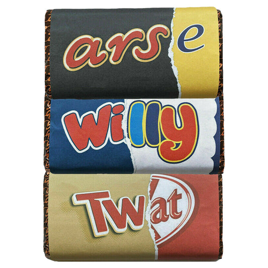 Personalised Chocolate Bar Wrapper - Rude Words! Arse/Willy/Twat