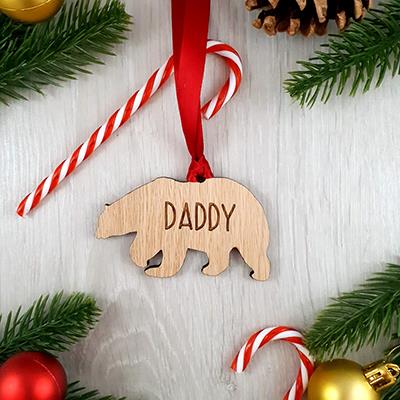 Personalised Polar Bear (Large) Christmas Tree Decoration