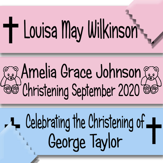 Personalised 80cm Christening Banner