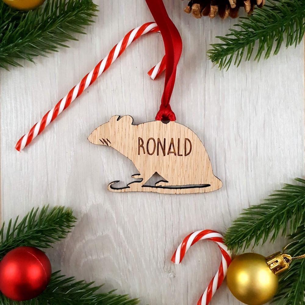 Personalised Rat Christmas Tree Decoration